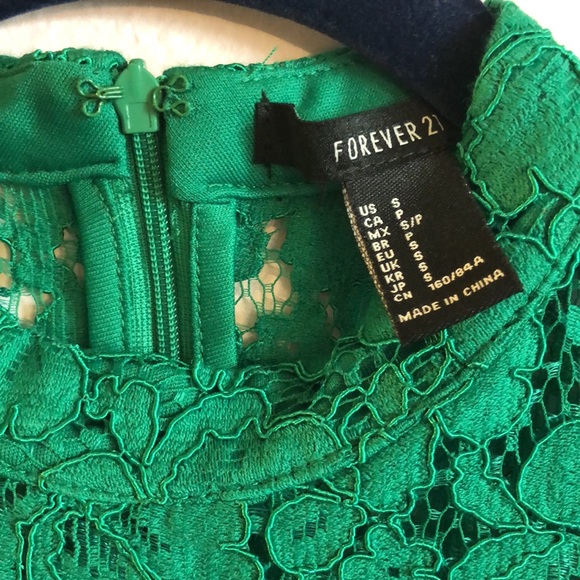 Forever 21 Emerald Green Lace Short Dress - Picture 4 of 6